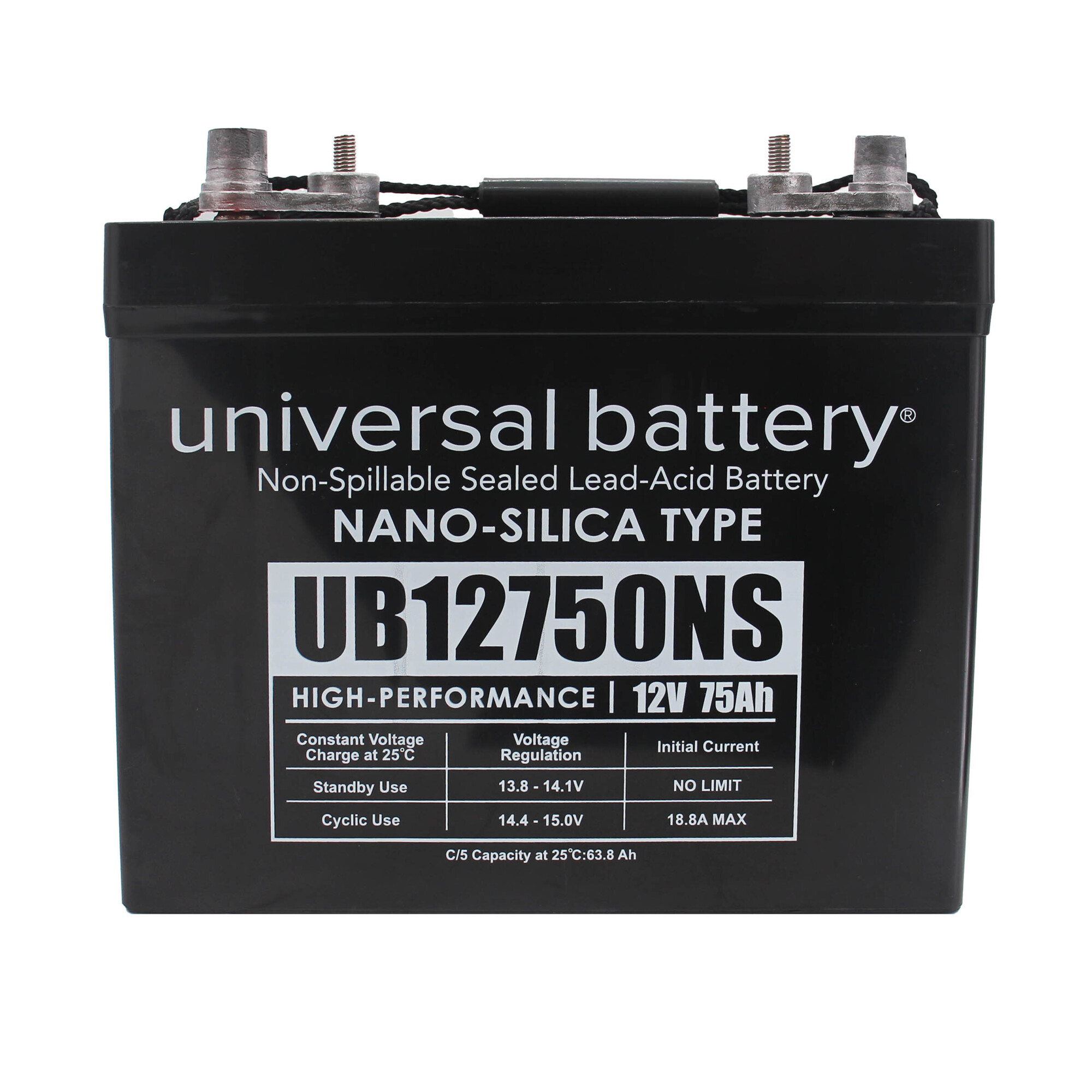 UPG 12V 75Ah Marine Post Power GEL Battery — Group 24, Vibration-Resistant, Model# UB12750NS